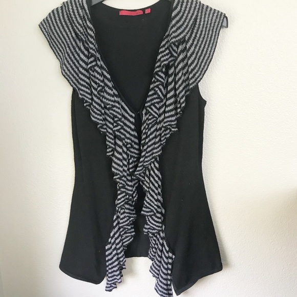 Super Cute Ruffle Front Sweater Vest - Picture 1 of 3
